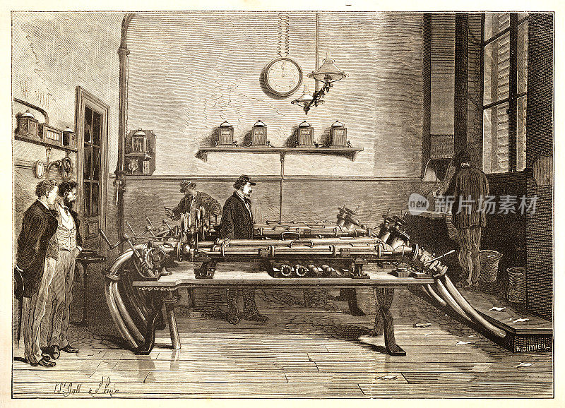 1873年巴黎的气动管道信息传递服务