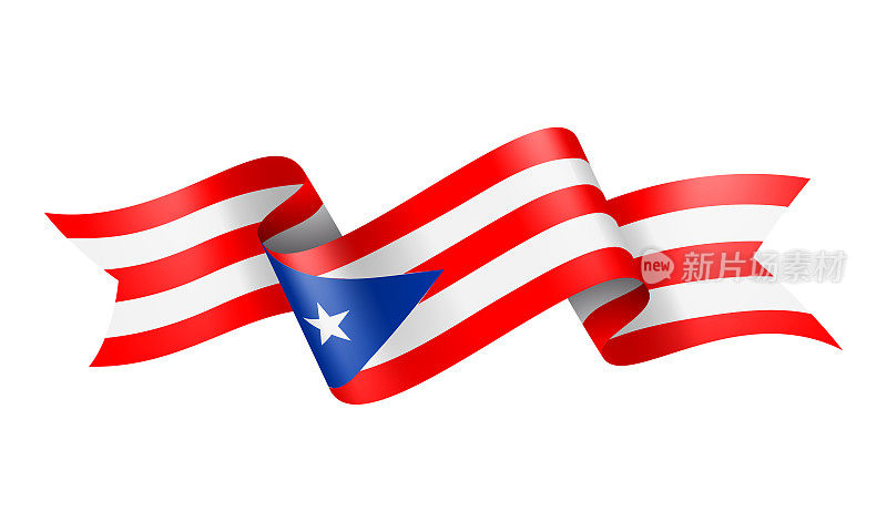 波多黎各国旗丝带-矢量股票插图