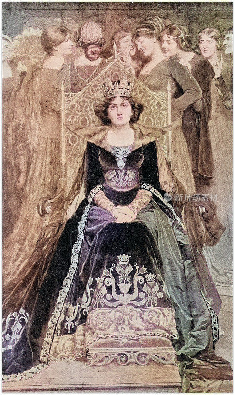 古董画照片:悲伤的公主