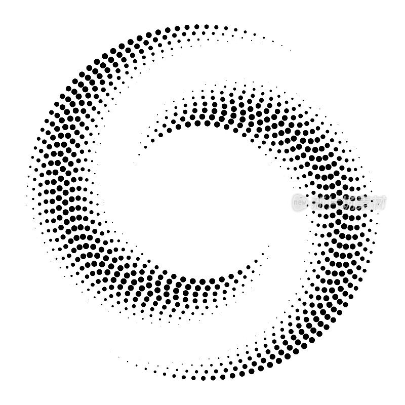 圆点的圆形图案随尺寸而褪色。多个轨道。