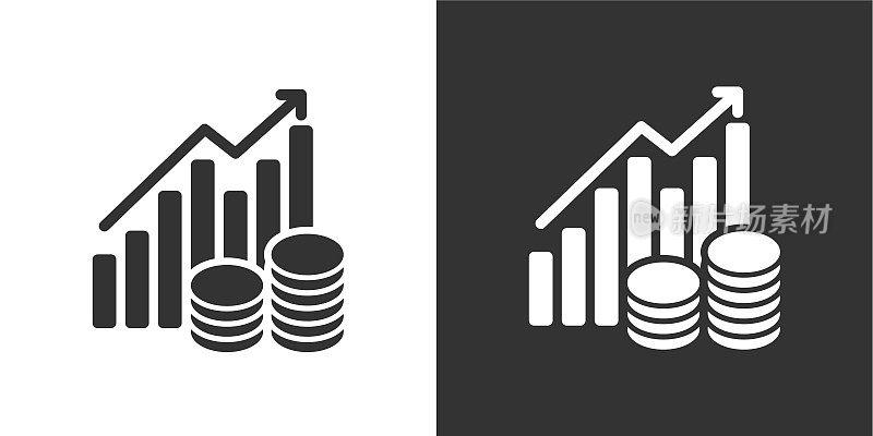 统计，财政年度，报告，财务，分析象形固体图标。包含数据，策略，规划，研究扎实的图标收集。矢量插图。网站设计、logo、app、模板、ui等