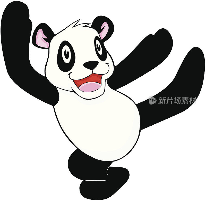 快乐熊猫小熊插画