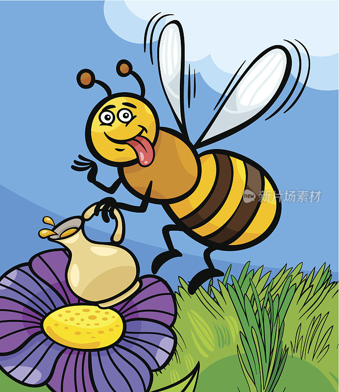 蜜蜂蜜蜂昆虫卡通插图