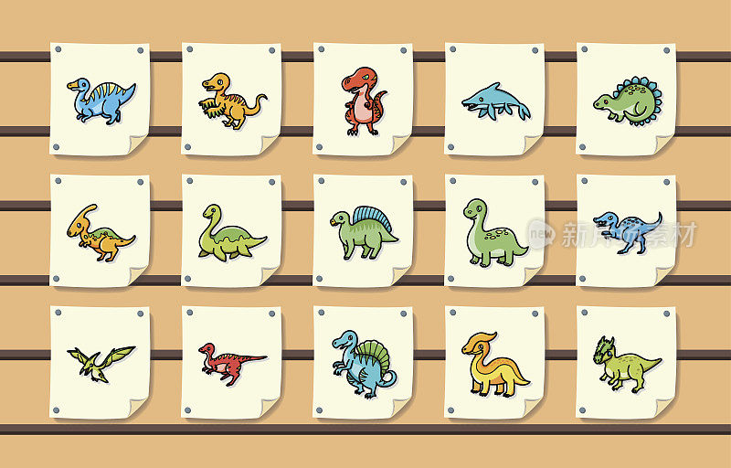 恐龙的图标集,eps10
