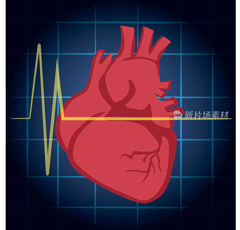 插图是急救，心脏图标，心脏病发作，CPR