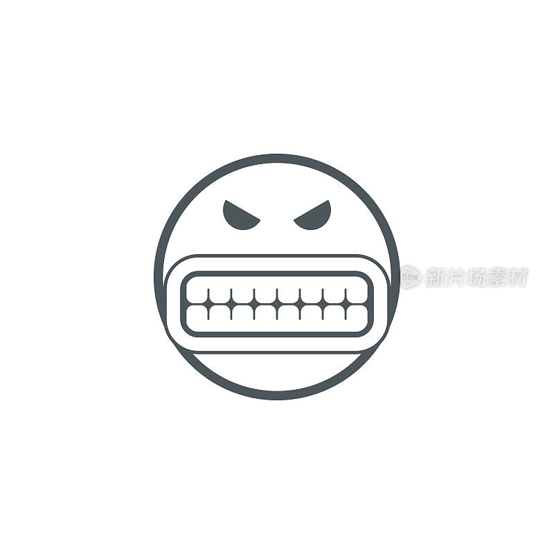 可爱的表情，愤怒的脸图标