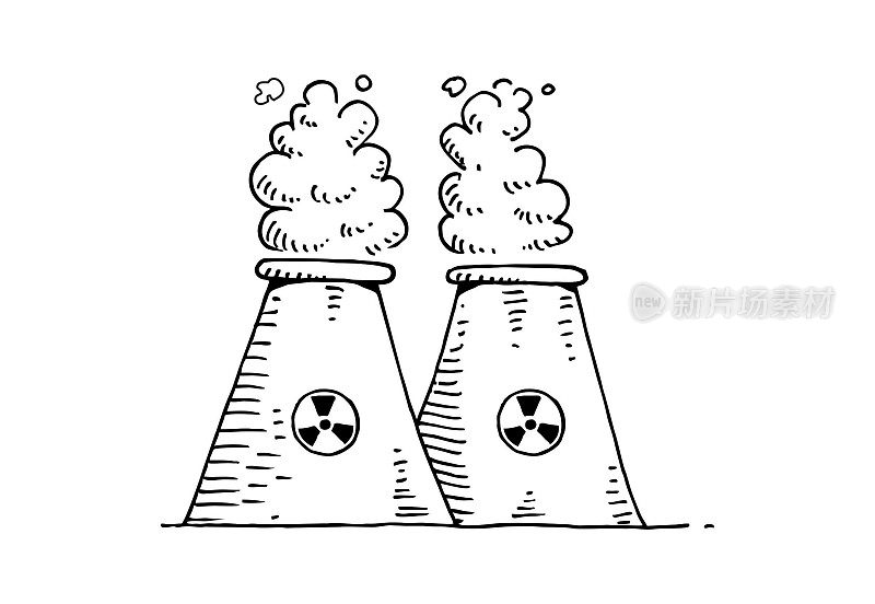 手绘核电站