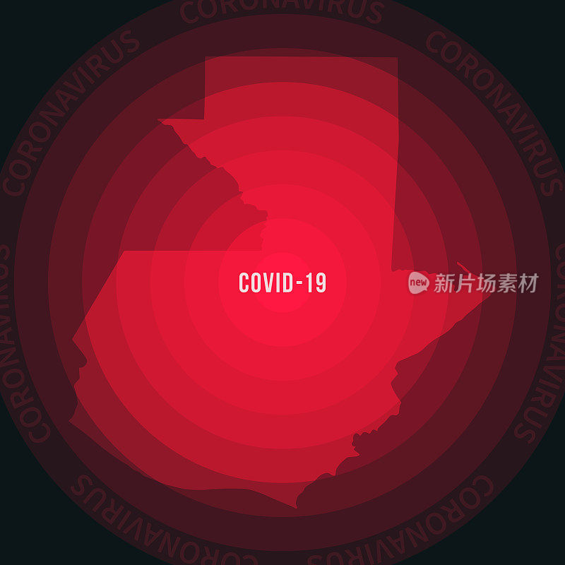 危地马拉的COVID-19传播地图。冠状病毒爆发