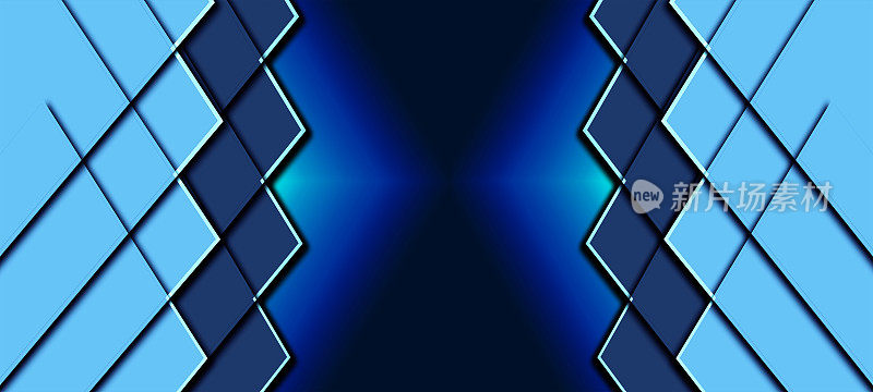 抽象蓝色阴影几何形状的背景。