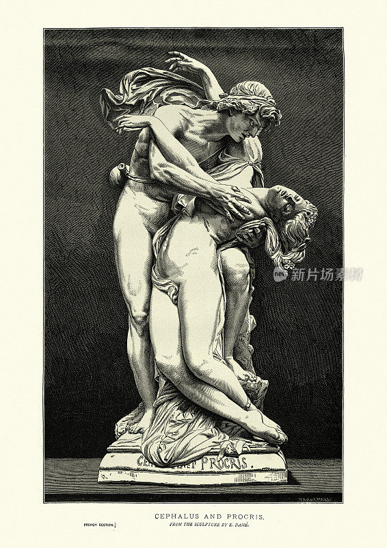 塞弗勒斯和普罗克里斯，雕塑E.戴姆