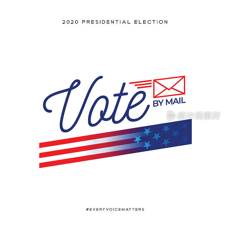 美国2020年总统大选。通过邮件投票。向量股票插图