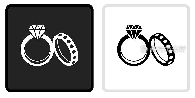 结婚戒指图标上的黑色按钮与白色翻转