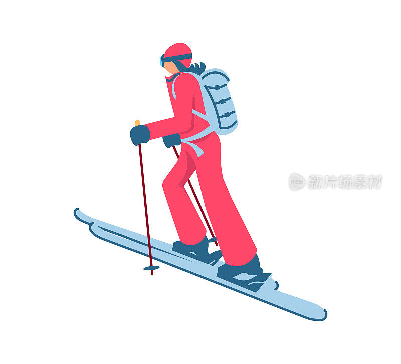 滑雪是艰苦的