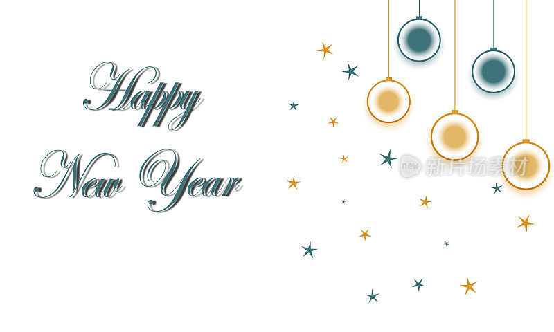 新年快乐。圣诞传单，贺卡，小册子的模板。