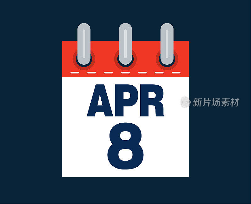 4月8日日历日期的月份图标