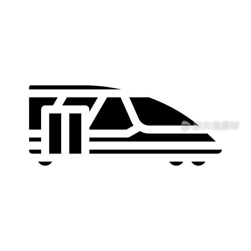 火车运输字形图标矢量插图