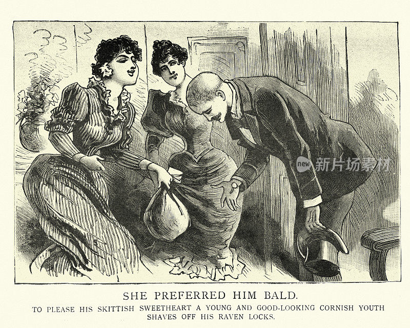 19世纪的维多利亚时代，一名年轻男子为了给女友留下好印象而剃光自己的头发