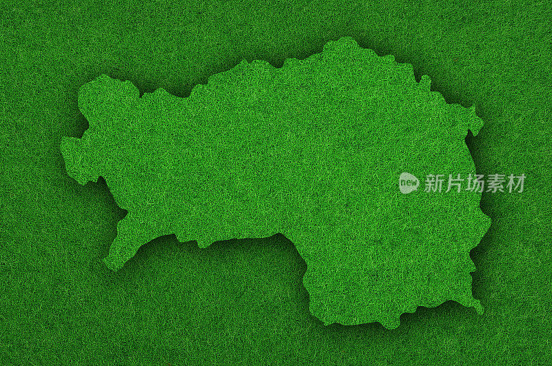 绿色毛毡上的Styria地图