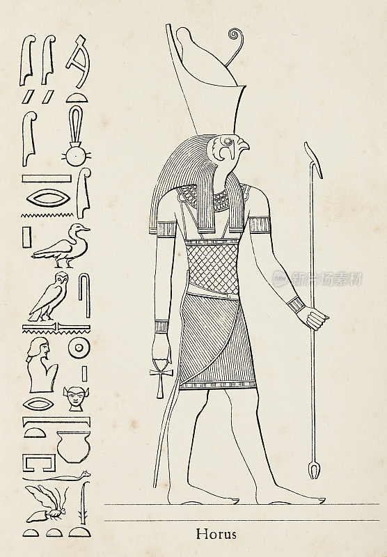 古埃及荷鲁斯王国女神的象形文字