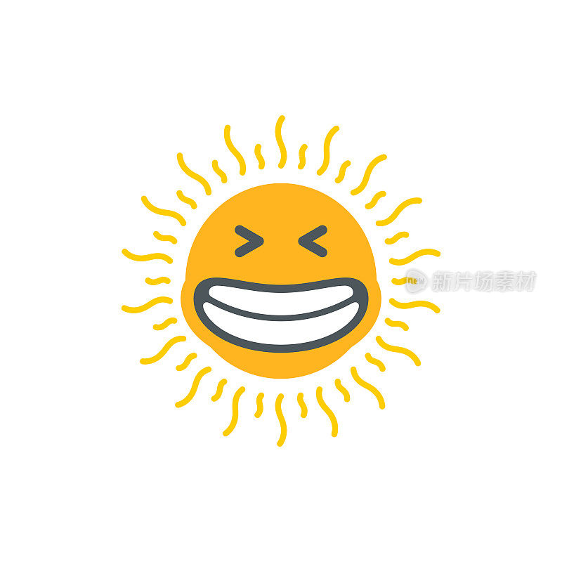 快乐滑稽微笑太阳