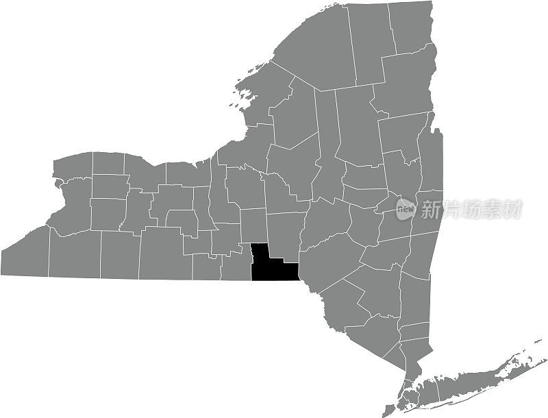 美国纽约布鲁姆县的位置地图