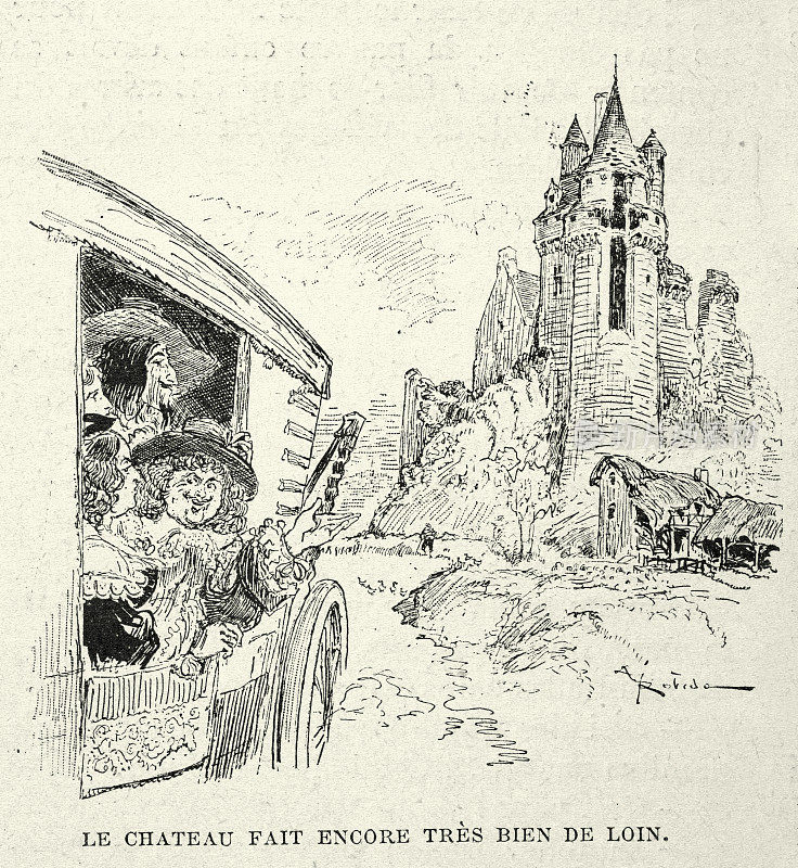 人们在法国欣赏ch?teau，法国17世纪风格