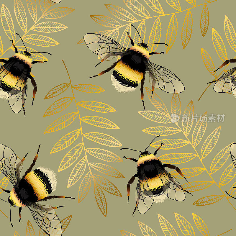 无缝向量重复模式与大黄蜂。