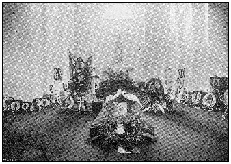 古画:丹麦女王的葬礼，教堂