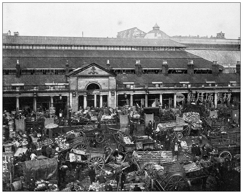 伦敦的古董照片:科文特花园市场