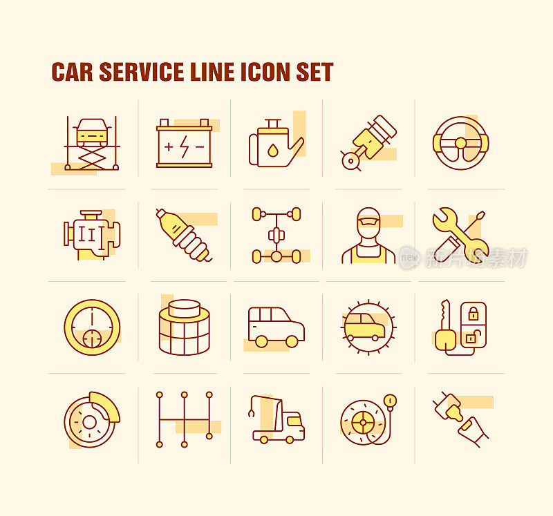 采购产品汽车服务,活塞,汽车升降机,汽车发动机,维修,盘式制动器,电池图标