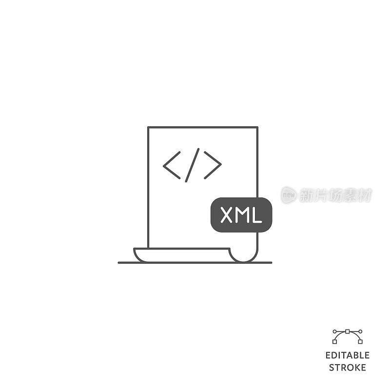 具有可编辑笔画的XML文件平行线图标。Icon适用于网页设计、移动应用、UI、UX和GUI设计。