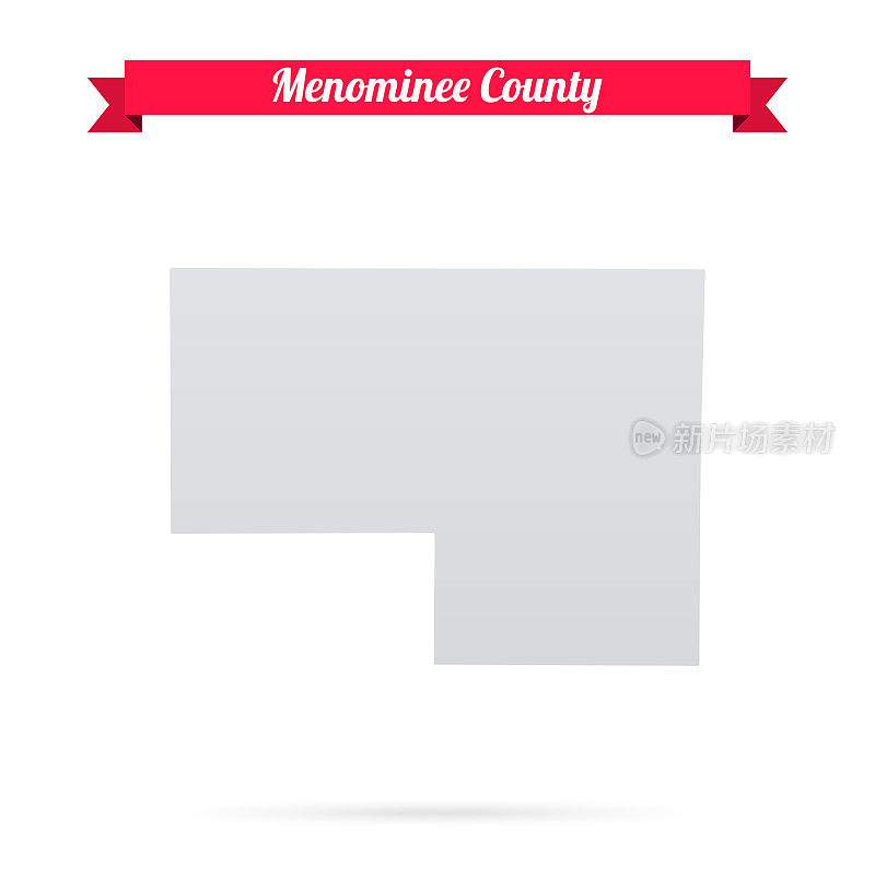 威斯康辛州梅诺米尼县。白底红旗地图