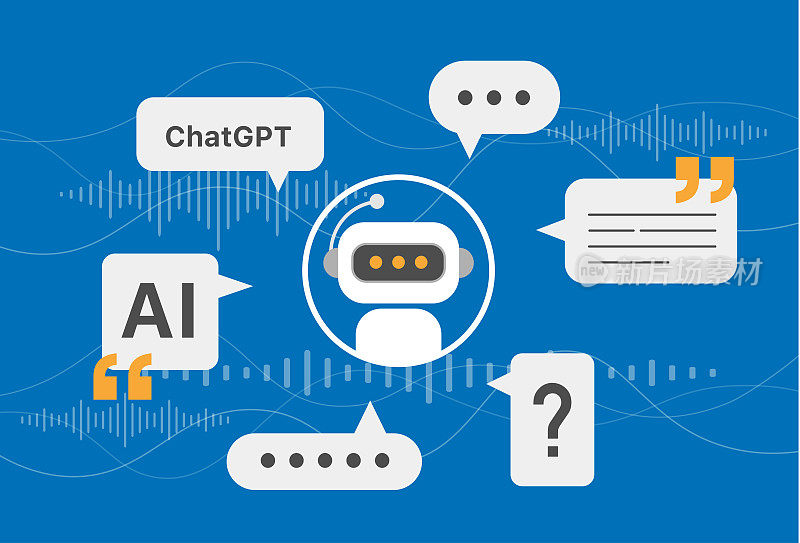 聊天机器人AI聊天机器人语音泡泡技术，说话聊天语音泡泡。与人工智能服务对话。客户支持信息的虚拟助理。