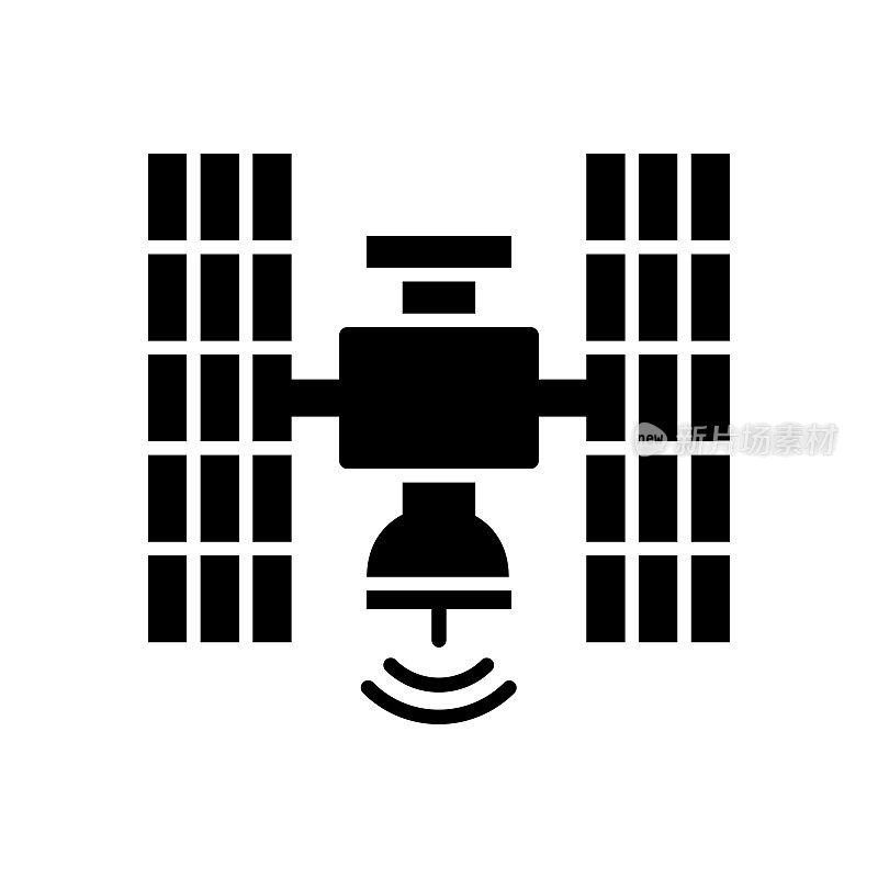 间谍卫星黑线和填充矢量图标