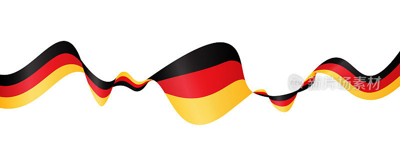 德国国旗-矢量挥舞丝带横幅。隔离在白色背景上