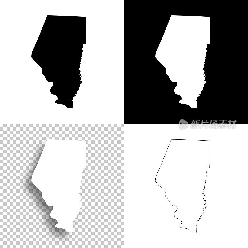布恩县，密苏里州。设计地图。空白，白色和黑色背景