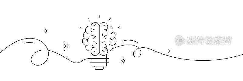 创意图标的连续线条绘制。手绘符号矢量插图。