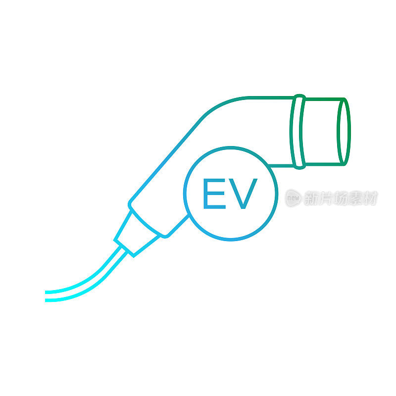电动汽车充电标志概念矢量插图