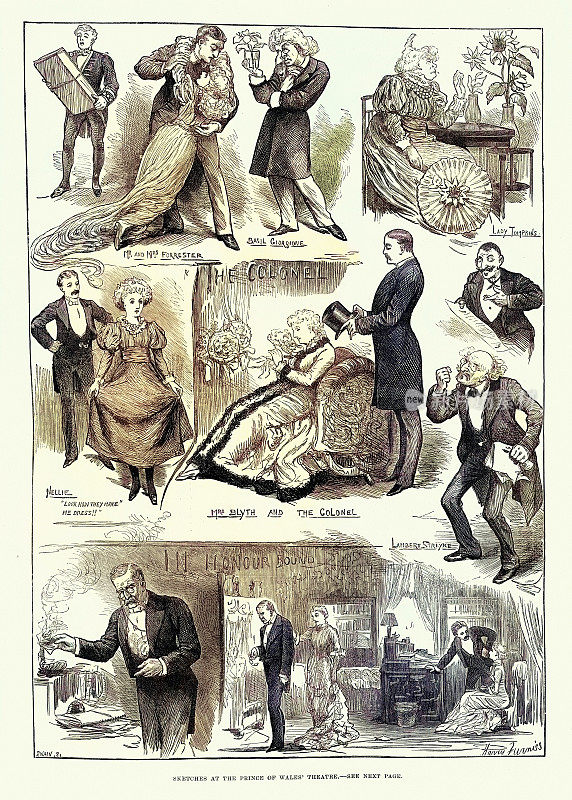 维多利亚戏剧的历史,伦敦威尔士亲王剧院的小品,演员在戏剧中的表演,1881年,19世纪