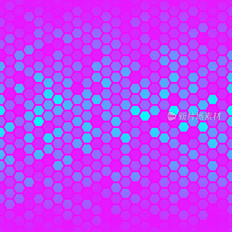 抽象几何背景-六角形马赛克与蓝色梯度
