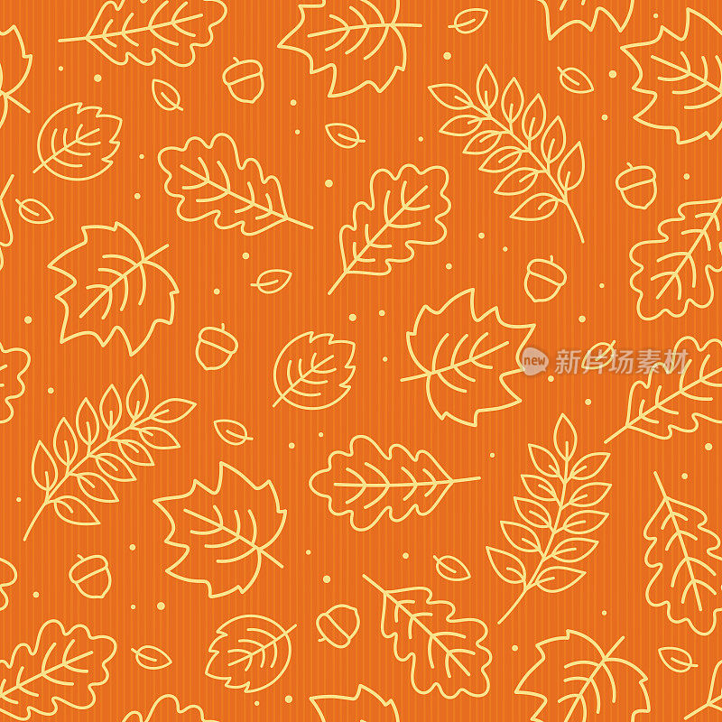 无缝图案的秋叶。矢量插图。