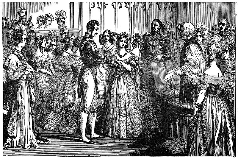 维多利亚一世，英格兰女王和萨克森-科堡-哥达王子阿尔伯特的婚礼――19世纪