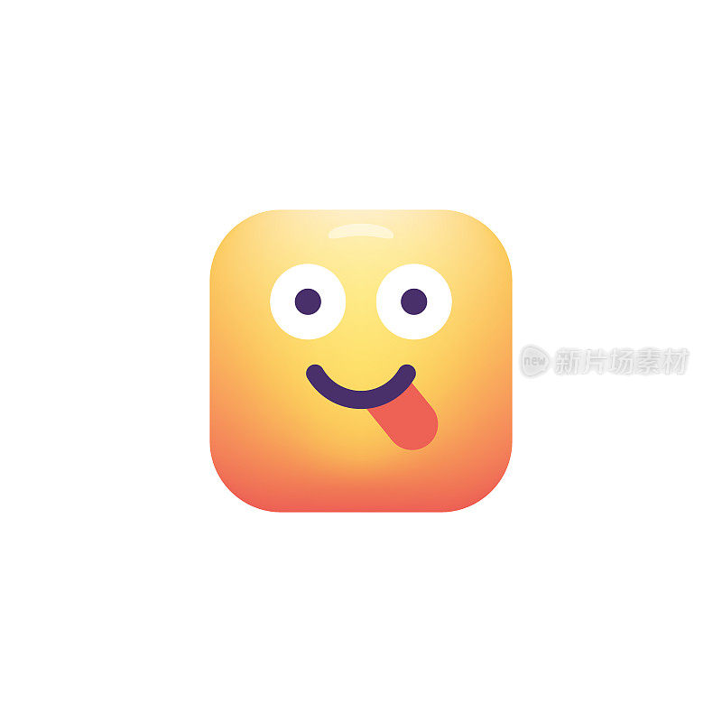 Emoticon设计立方体形状颜色渐变