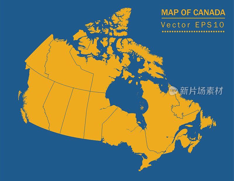 加拿大平面彩色地图