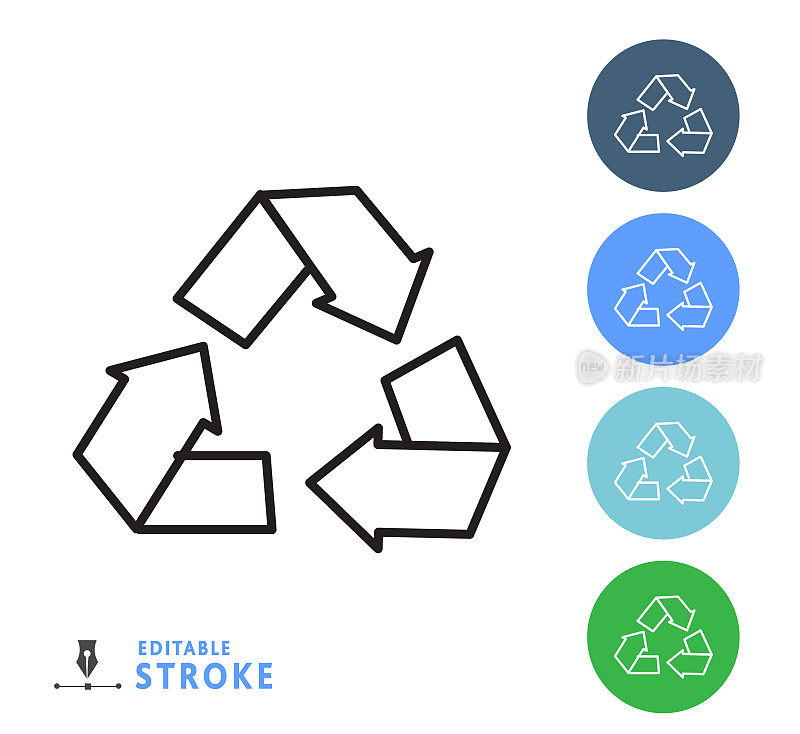 回收箭头符号线艺术图标