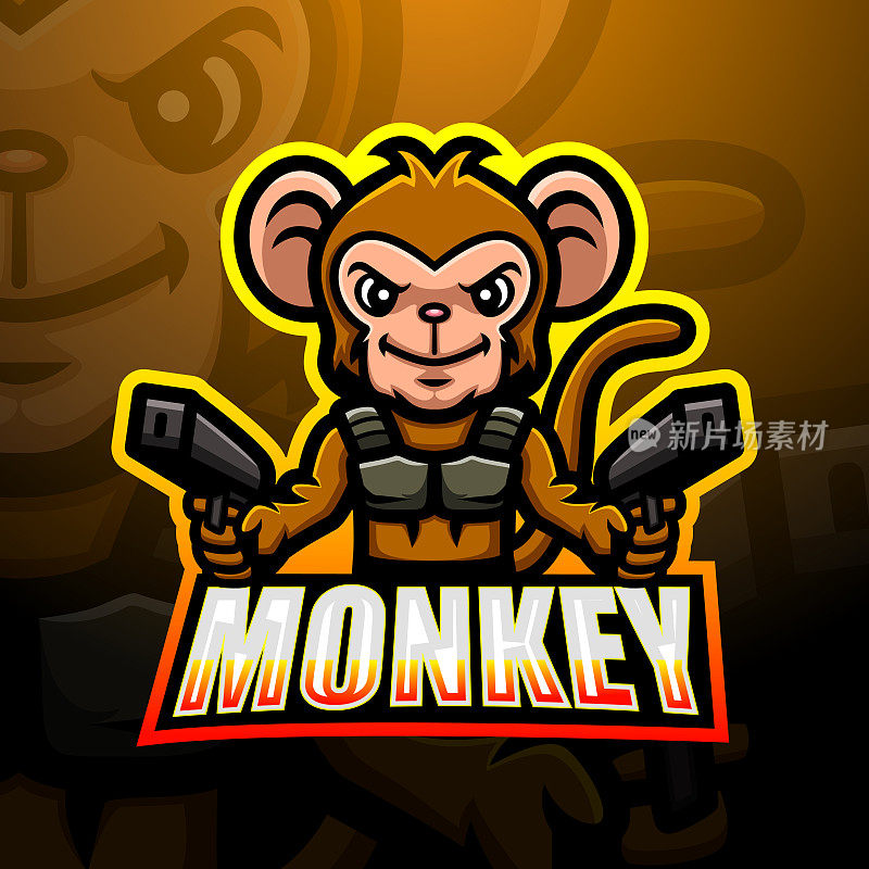 猴子吉祥物电竞会徽设计