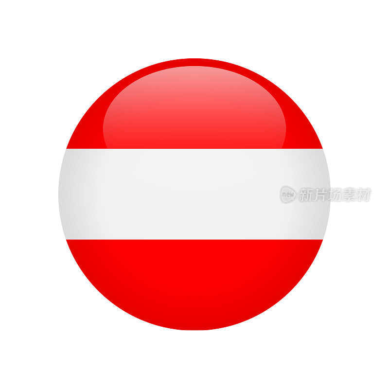 奥地利-旗帜图标矢量插图-圆形