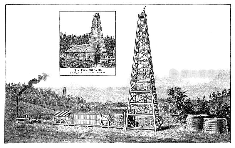 1896年，美国宾夕法尼亚州麦克唐纳的第一口油井
