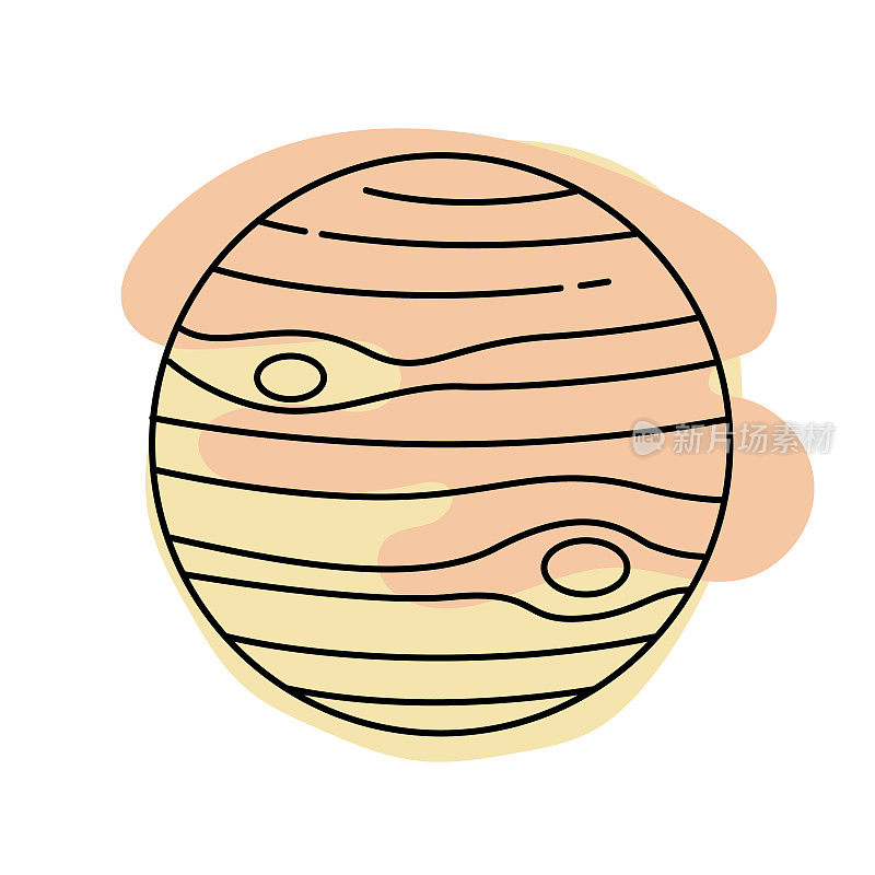 行星-可爱的细线天文学图标