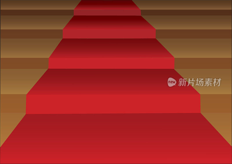 红地毯台阶矢量插图